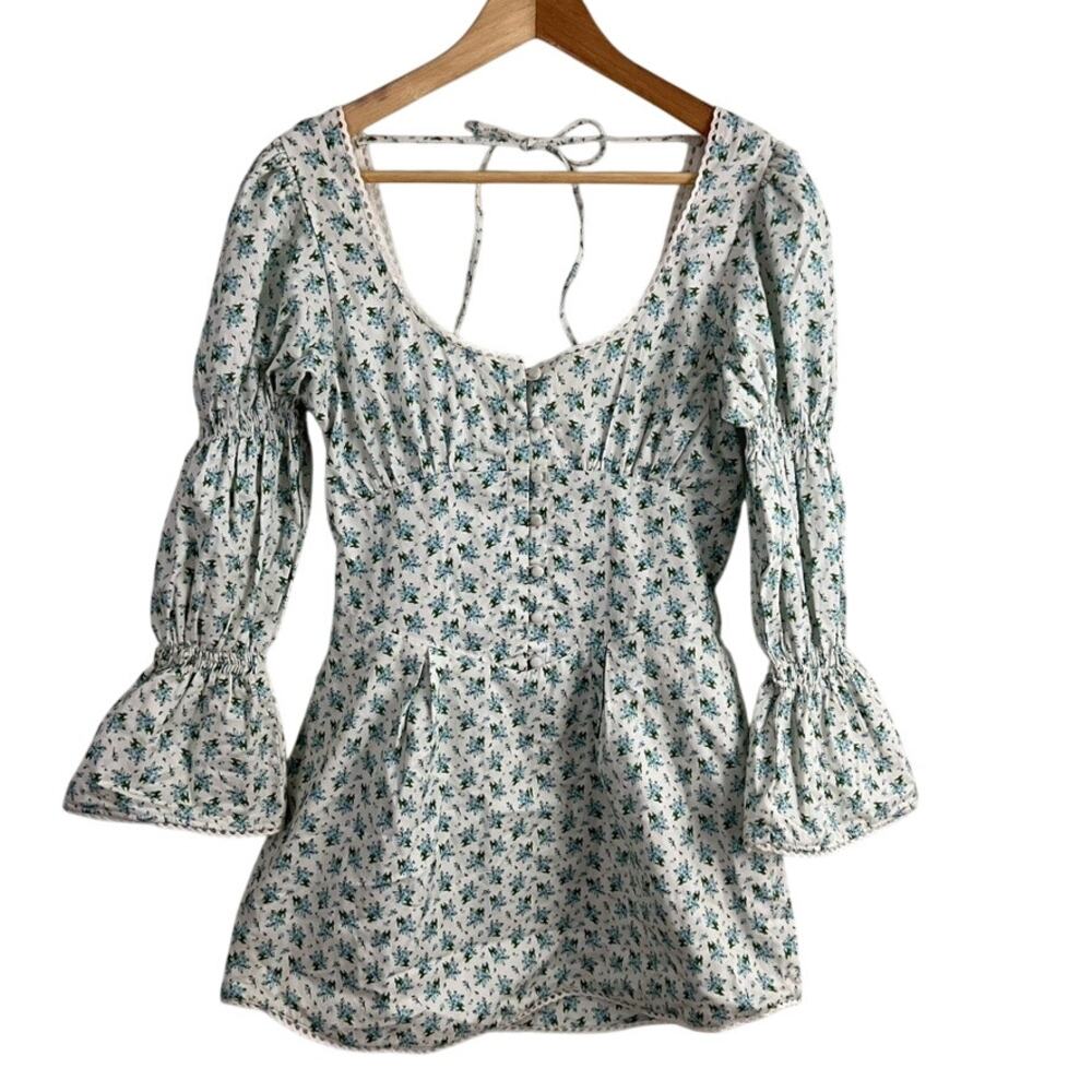 Praerie Brooklyn Dress Floral Croquette Milk Maid Size see measurements